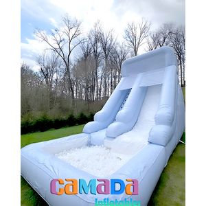 Tobogán Acuático Inflable Comercial Blanco <span class=keywords><strong>para</strong></span> Niños y Adultos, Castillo Hinchable <span class=keywords><strong>con</strong></span> Tobogán Acuático, <span class=keywords><strong>Piscina</strong></span> de Pelotas Blanca - Product Image 5