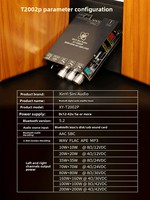 Versión Mejorada XY-T2002P, Placa Amplificadora Digital Bluetooth de 200W2, Controles de Graves y Agudos, Chip TPA3223 Superior al 7498E