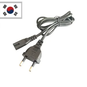 Enchufe eléctrico seguro de 2 pines, 2,5 A, 250V, Corea, cable de alimentación AC de dos pines