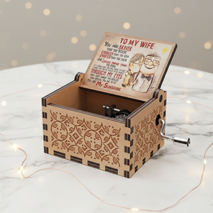 YIYU Caja de Música de Madera Grabada a Mano, Estilo Americano, You Are My Sunshine, Regalo para Esposo, Esposa, Día de la Mujer - Product Image 1