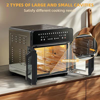 Aifa 24L Grande friteuse à air Four à micro-ondes électrique Combo XXL 1800W 10 en 1 Double friteuse à air en acier inoxydable Four avec rôtisserie