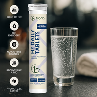 Comprimés effervescents d'hydrogène H2 sans saveur, formule personnalisée pour adultes, enrichis en magnésium, 20 unités, avec emballage logo.