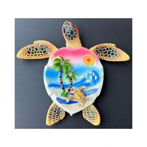 Cenicero de Tortuga Colorido Estilo Oceánico Personalizado, Decoración de Interiores, Material de Resina, Cenicero Portátil para Cigarros y Cigarrillos - Product Image 1