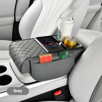 2025 luxe deuxième génération en cuir Nappa accoudoir de voiture coussin de rehaussement 15W charge sans fil double porte-gobelets stockage multizone