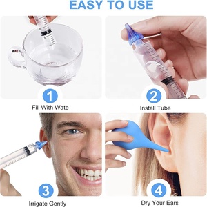 Seringue médicale pour le nettoyage des oreilles, 10 ml, 20 ml, barillet, verrouillage Luer, trois trous, seringue jetable en plastique pour le lavage du cérumen - Product Image 2