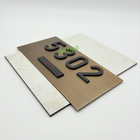 Plaque de porte murale en acier inoxydable YIYAO avec numéro de chambre pour hôtel et bureau