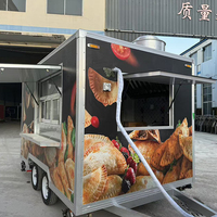 Boulettes poêlées dans une cuisine complète mobile personnalisable Pizza Sandwich Crème glacée Gelato Churros Crêpe Petite mini remorque alimentaire