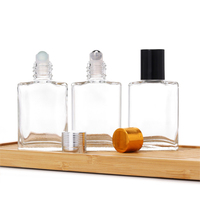 Botol Pijat Kepala Minyak Esensial Kaca Bening Persegi Panjang 30 ml 50 ml Botol Parfum Roll On Persegi