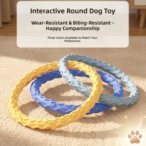 Jouet à mâcher pour chien en caoutchouc thermoplastique rond, interactif, résistant à l'usure, de qualité supérieure, pour l'entraînement à la mastication - Product Image 2