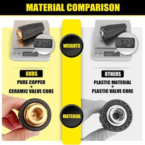 หัวฉีดทองแดง 4000 PSI หัวฉีดหมุนได้ 360 องศา (สูงสุด 5000 PSI) 1/4" 3/8" ข้อต่อแบบเร็ว 7 - Product Image 3