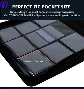 Q Y Customizable PU Leather Trading <b>Card</b> <b>Binder</b> Portable Toploader <b>Card</b> Album Collection Holder for Trading Photos - Product Image 5