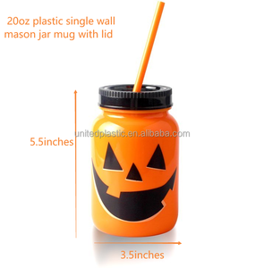 Mug en plastique écologique de 20 oz pour Halloween, avec paille et couvercle, idéal pour café glacé, thé, soda, cocktails, cadeaux - Product Image 5