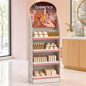 Espositore <span class=keywords><strong>in</strong></span> Cartone Ondulato Riciclabile FUSSEN per Cosmetici, Scaffali Smontabili, Espositore POP Autoportante per Negozi - Product Image 2
