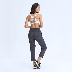 Fitness giysileri Yoga seksi BraWomen çapraz geri ince kemer toplanan sıkı çıplak spor spor sutyen kırpma üst - Product Image 4