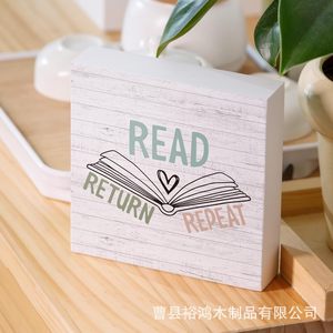 Wooden Box Decorative Reading Corner <b>Desk</b> Ornament Square <b>Rustic</b> Style Home Office Study Back To School Single Piece Package - Product Image 5