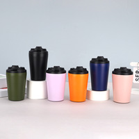 Thermos à café minimaliste mini 350 ml, à double paroi, isolé sous vide, en acier inoxydable 304, portable, pour le bureau et la voiture