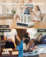 Banque d'alimentation mince 10000mAh 3 pièces avec câbles Type-C intégrés Chargeur universel 15W pour appareils mobiles Maison Bureau Voyage