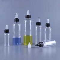 Bouteille à presser en plastique PET de qualité alimentaire avec capuchon torsadé 30ml 50ml 60ml 100ml 120ml Bouteille à presser pour huile de peinture encre pigmentaire
