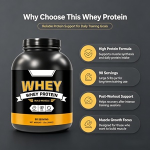 Proteína de Suero de Leche Premium ODM en Polvo, 5 lb, <span class=keywords><strong>90</strong></span> Porciones, Mezcla de 88% de Suero y 12% de Caseína para el Desarrollo Muscular y Entrenamiento de Fuerza Post-Entrenamiento - Product Image 2