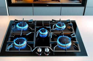 Nueva Estufa de Gas Comercial de 5 Quemadores, de Hierro Fundido, con Cubierta de Vidrio Templado, para Cocina de Camping, Hornilla de Mesa, Compatible con Propano y Butano - Product Image 2