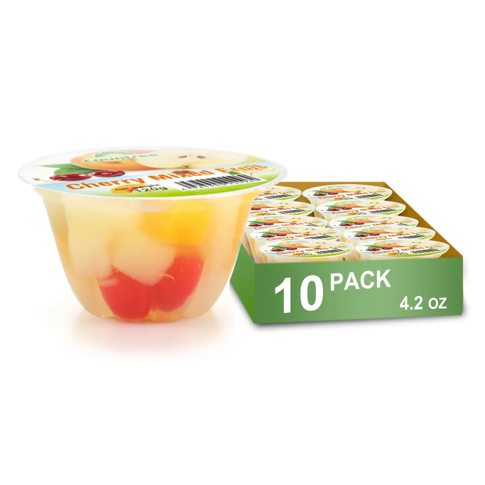 4oz Nutritious Different Favor Plastic Fruit Cup Peach Apple Orange Mix plastic fruit cup