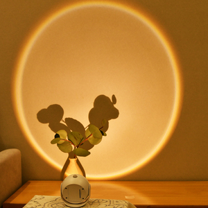 Lampe projecteur coucher de soleil rotative avec capteur de mouvement, rechargeable par USB, 3 modes de couleur, lumière murale pour chambre à coucher, salon - Product Image 6