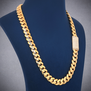 Chaîne de luxe personnalisée 13 mm style Hip Hop Miami Cuban Link en argent sterling 925 avec diamants Moissanite et fermoir glacé, cadeau de mariage - Product Image 1