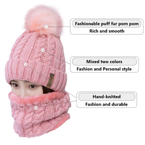 2025 luxe chaud dames hiver tricoté chapeaux avec pompon <span class=keywords><strong>bonnet</strong></span> Logo personnalisé en gros usine directe - Product Image 2