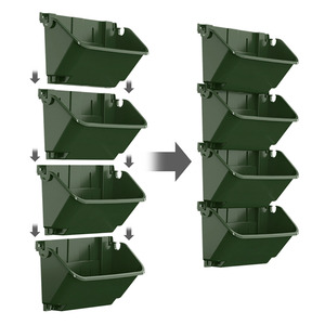 Maceta de Jardín Grande de Plástico Ecológica, Maceta Colgante de Pared para Exteriores, Maceta Vertical Apilable para Interiores, Serie GARDEN - Product Image 1