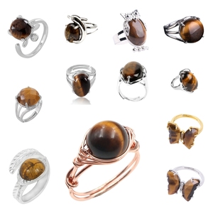 Hoge Kwaliteit Gepersonaliseerde Vrouw Multi-Vormige Natuurlijke Tijgeroog Edelsteen Ring Met Een Goedkope Prijs - Product Image 6