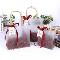 Sac fourre-tout en PP/PVC givré transparent avec poignée et ruban, personnalisé avec logo, idéal pour cadeaux de mariage, vente en gros