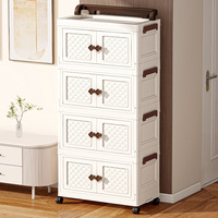 Armoire de rangement pliable multi-niveaux pour salon, 4 niveaux, organisateur de vêtements pour bébé, pour chambre à coucher, cuisine