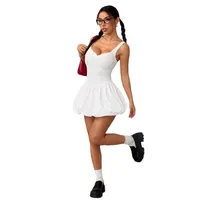 Robe Cami en Dentelle Unie Style Français à Col en V Profond pour Femme, Idéale pour les Vacances, Blanche, Vente en Gros, Faible MOQ