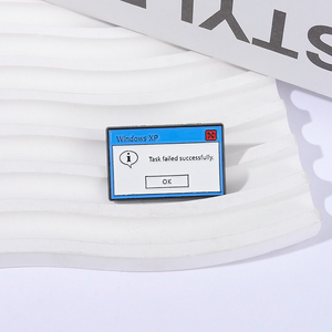 Windows XP tarea fallida con éxito esmalte Pin ordenador Pop-up Error mensaje programador broche solapa insignia joyería regalo - Product Image 2