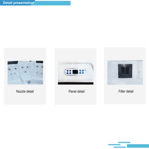 Sunrans-Bañera de hidromasaje de acrílico para 5 personas, spa moderno, para patio trasero, con chorro de agua caliente, masaje sexy, bañera de hidroterapia - Product Image 5