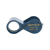 Loupe cadeau 18mm 10x Bleu & Noir Loupe pliante pour bijoux Lentille en verre Taille de poche Triplet Gemological Diamond Appraisal Tools