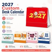 Calendario da Tavolo 2027 con Citazioni Motivazionali, Calendario Personalizzato con Cartoni Animati per Programmi Regalo Aziendali e Programmi per Clienti di Marca