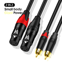 Fabricant de DVD de haute qualité 2 rca à 2 xlr hifi audio de voiture db9 à rca câble noir rca DMX câbles audio câble xlr