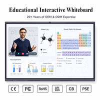 Papan Tulis Interaktif Edukasi 55/65/75/86 Inci Ultra HD 4K LED Smart Flat Panel Layar Tampilan Pengajaran Sekolah 50-Touch