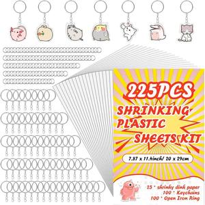 แผ่นฟิล์มพลาสติกหดสีขาวโปร่งแสงสำหรับงาน DIY ทำจี้ห้อยทำมือ งานศิลปะ ไม่สามารถพิมพ์ได้ ชุดอุปกรณ์วาดภาพด้วยมือ - Product Image 1