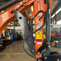 Mini-excavatrice 2T pour pompe hydraulique et moteur, pelle sur chenilles 2000 kg, cabine, CE ISO EPA EURO5, livraison rapide