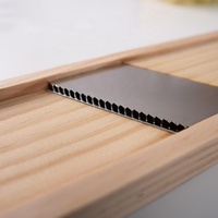 Professionele mandoline-snijmachine van hotelkwaliteit, 3 mm roestvrijstalen mes, grote julienne-snijder voor ui, aardappel, groenten, houten doos
