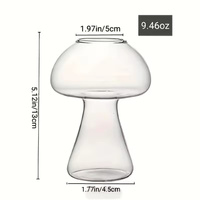 Mug à café en verre borosilicate 250 ml sans BPA, idéal pour les desserts, les boissons de soirée, les bars, outil créatif transparent en forme de champignon pour boissons froides