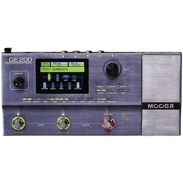 For GE200 Electric Guitar Comprehensive Recording Preamp Distortion Metal Amplifier Pedal with Magic Ear Ir Sampling Speaker