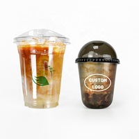 Café glacé à emporter Latte jus Smoothie verre 16 onces 12oz emballage en plastique jetables PET tasses transparentes avec couvercle boisson froide