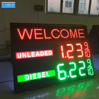 Affichage numérique LED étanche de 18 pouces pour prix du carburant, format 8.888 8.889/10, télécommande, antirouille