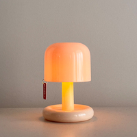 Lampe de table champignon Lampe de table portable rechargeable Lumière moderne Petite lampe à piles Veilleuse pour intérieur extérieur