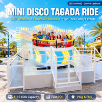 Manège portable pliable Crazy Disco Tagada, manège mobile sur remorque avec plateau tournant pour spectacles de carnaval