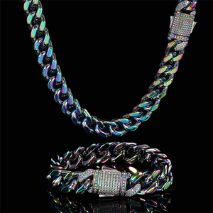 Cadena Cubana de Acero Inoxidable Chapada en Oro, Estilo Miami, Resistente a la Decoloración, para Hombre - Product Image 3