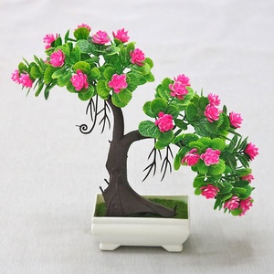 Décoratif Artificiel En Pot Plante Fleur Rose Promotionnel Boîte De Mariage En Céramique Style <span class=keywords><strong>Tissu</strong></span> Emballage Pièce Bonsaï Jardin Couleur - Product Image 2